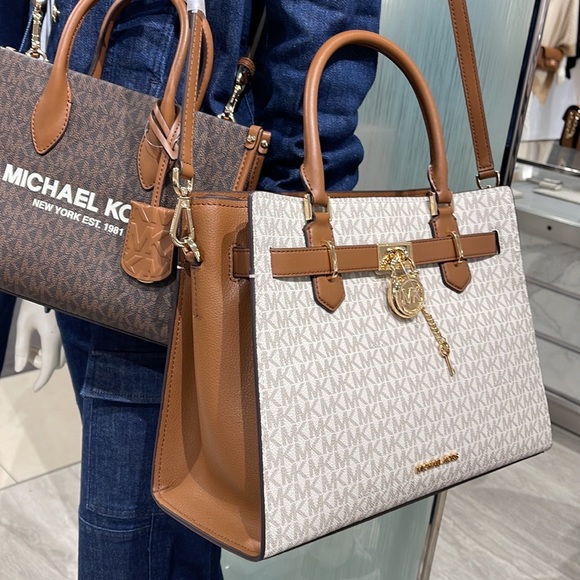 Michael Kors Hamilton Meidum Satchel Shoulder Crossbody 
Vanilla - Picture 7 of 16